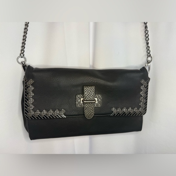 Sydney Love Handbags - Sydney Love Black Leather Chain Strap Bag NEW